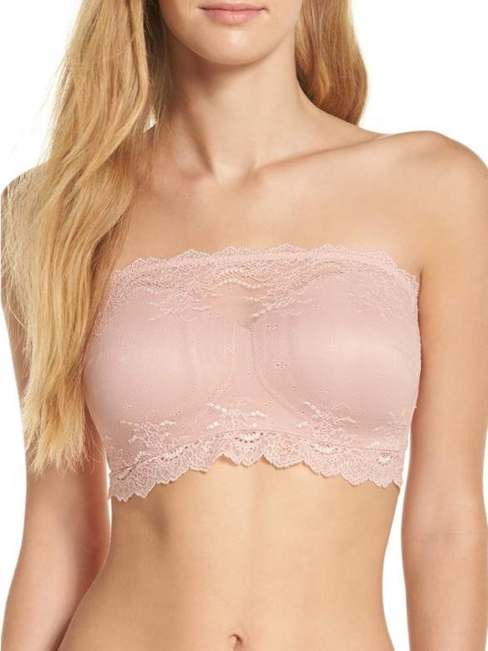 NWT Spanx Strapless Lace Bandeau Bra Vintage Rose Lined Classic